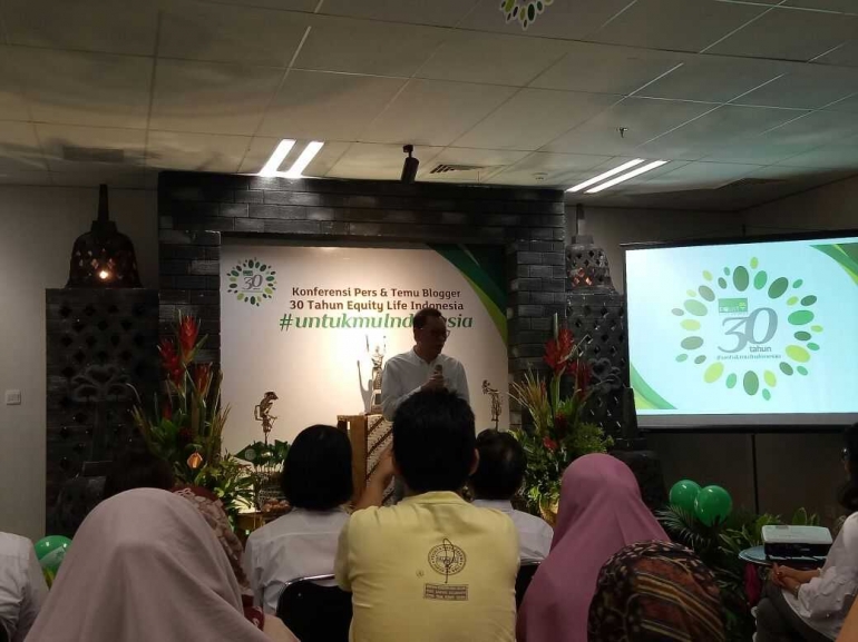 Presiden Direktur Equity Life Indonesia sedang memberikan pemaparannya (doc: Equity Life)