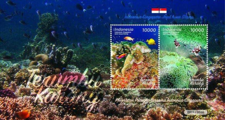 Souvenir sheet (lembar kenangan) prangko Indonesia-Singapura 2017. (Foto: Ditjen PPI, Kominfo)