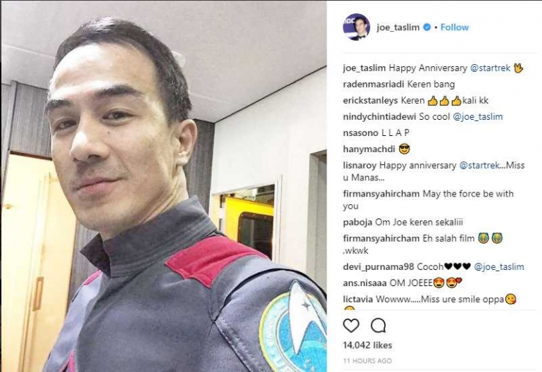 Sumber gambar: Instagram @joe_taslim