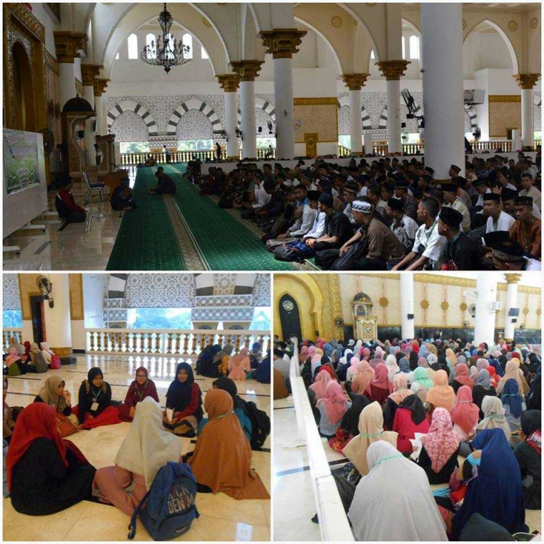 Acara khataman dan mendengar ceramah bagi mahasiswa Islam di Masjid Mujahidin. Sumber: Panitia PMB 2017