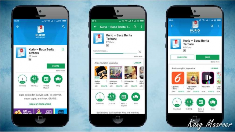 Langkah mudah memasang Kurio di smartphone