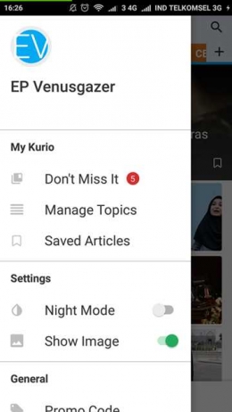 tampilan menu Kurio (screenshot)