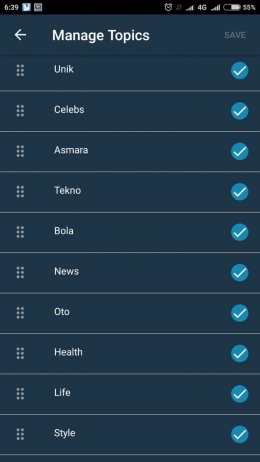 Dari banyaknya kategori yang disediakan oleh Kurio, pengguna dapat memilih kategori mana yang disukai dan terus diperbarui informasinya (foto: dokpri)