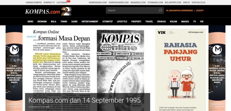 Kompas.com hari ini/Screenshot