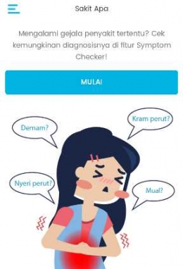 Fitur Symptom Checker yang membantu (skrinsut Apps Gue Sehat)