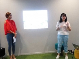 Tiffany Robin Soetikno, founder Gue Sehat sedang menjelaskan mengenai Gue Sehat (dokpri)