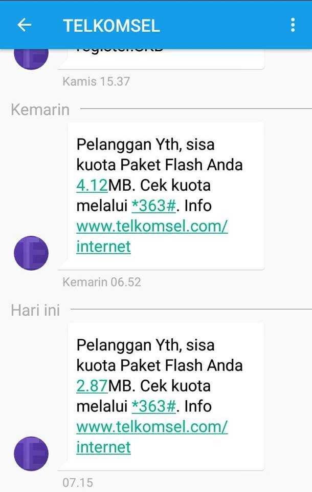 Salah satu contoh SMS nya (dokpri)