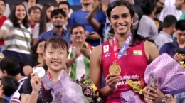 Sindhu membanggakan India dengan gelar tunggal putri/@antoagustian