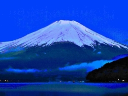 Gunung Fuji versi EGA display (Dokumentasi Pribadi)