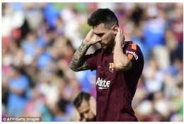 (Messi saat gagal cetak gol ke gawang Getafe/sumber foto dilansir dari dailymail)