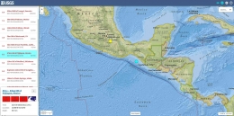 Gambar 1. Peta lokasi kejadian Gempa Meksiko (Sumber USGS)