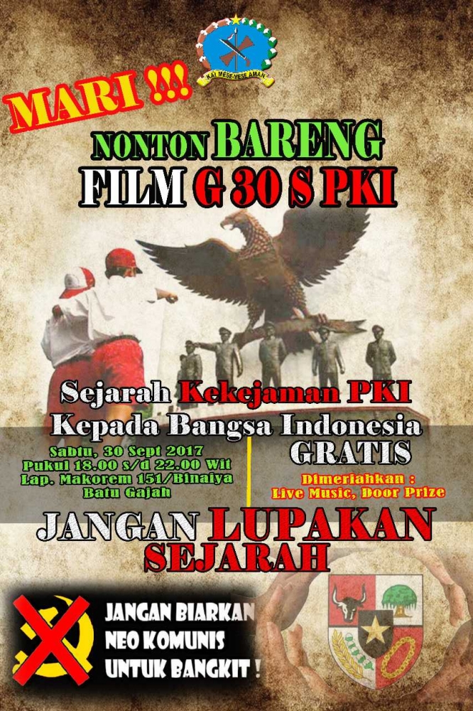 Korem Binaiya Gelar Nonton Bareng Film Penghianatan G30S PKI