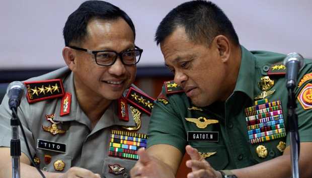 Panglima TNI Jenderal Gatot Nurmantyo dan Kapolri Jenderal Tito Karnavian. Foto: tempo.co