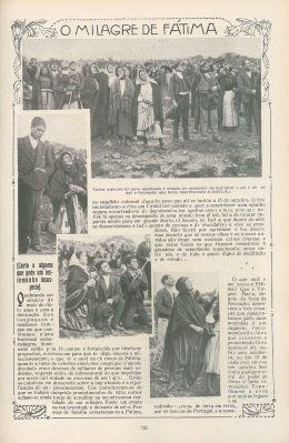Liputan surat kabar Portugal tahun 1917 tentang mukjizat mentari menari, sumber: Ilustrao Portuguesa N. 610, 29 September 1917, page 353, (online at hemerotecadigital.cm-lisboa.pt)