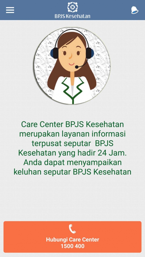 Pengaduan keluhan peserta BPJS bisa melalui care center 24 jam 1500 400 (dokpri/ss)