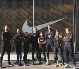 Ketika ditugaskan oleh kantornya ke Paris, Editha menyempatkan diri lari bareng komunitas Nike Running Club di Paris. (foto: dok.Editha)