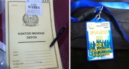 Anda akan mendapatkan id card antrian dan map pemohon paspor jika proses pengecekan berkas sudah selesai dan dinyatakan lengkap (Foto: Ardiansyah)