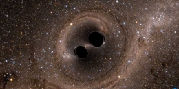 Simulasi komputer penyatuan dua lubang hitam. Sumber: cen.acs.org