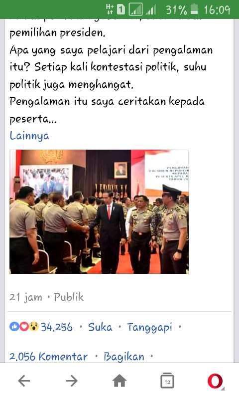 Screenshoot/Facebook Presiden Jokowi