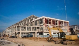 Progres Pembangunan Gedung Terminal Bandara Internasional Jawa Barat, di Kertajati Kabupaten Majalengka (sumber gambar: instagram @infobijb) 