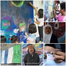 aktivitas seni di sepanjang kawasan (sumber : Kampung Kreatif Dago Pojok)
