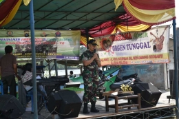 Komandan Kompi Senapan B Sungailiat sampaikan sambutan (foto Rustian)