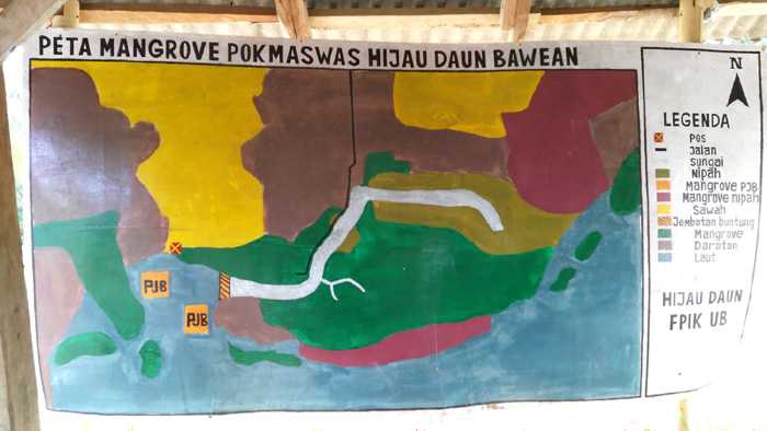 Peta Mangrove Pokmaswas Hijau Daun Bawean. (Foto: Gapey Sandy)