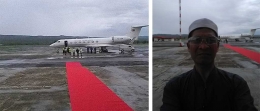 Berfoto dengan latar belakang Jet Wakil PM Turki (Dokumentasi Pribadi)