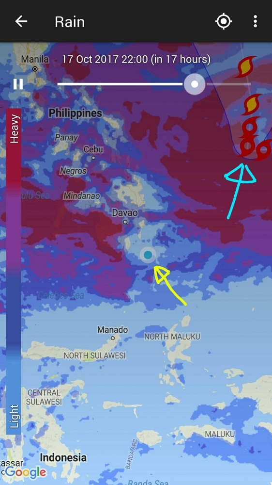 peta badai di seputar Filipina (Google Maps)