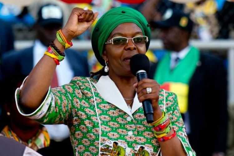 Istri presiden Zimbabwe, Grace Mugabe.(ALEXANDER JOE / AFP)