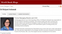 Sri Mulyani di laman Bank Dunia