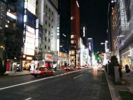 Jalanan di Ginza Tampak Lengang (Dokpri)