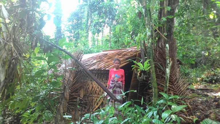 Tua Aisya di rumah mungilnya di tengah hutan yang cukup jauh dari perkampungan Bati Kelusi. dokpri