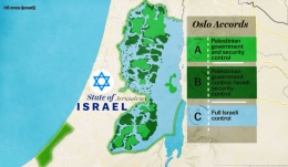 Peta administratif Tepi Barat dan Jalur Gaza. Sumber: Vox news