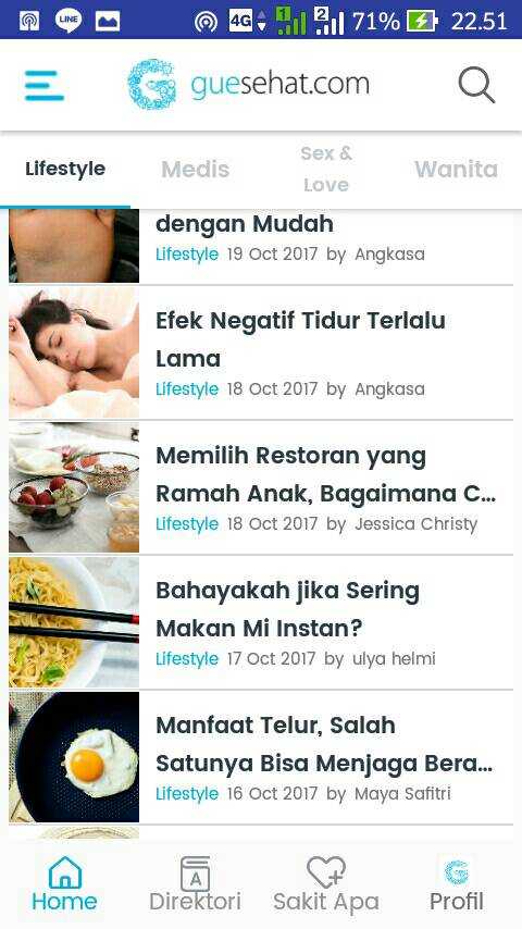 Mencari artikel kesehatan melalui direktori lifestyle dari guesehat.com (Dokpri)