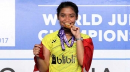 Gregoria Mariska Tunjung, juara tunggal putri World Junior Championship/Foto: Warta Kota-Tribunnews.Com