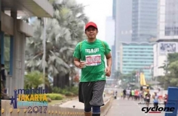 Kompasianer Daniel Mashudi berlari di kategori Full Marathon 42 KM. (sumber:instagramsamleinad)
