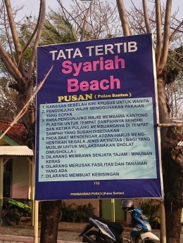 Tata Tertib Kawasan Pantai Syariah-Pulau Santen, dok.pri