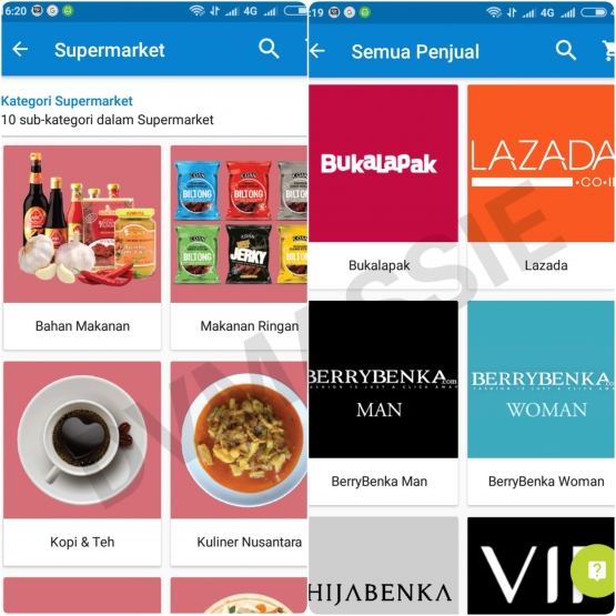 Banyak pilihan eCommerce terpercaya, juga termasuk berbelanja kebutuhan pokok di Supermarket online|Dokumentasi pribadi