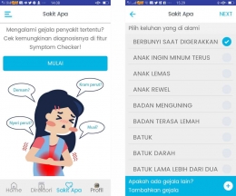 Sakit Apa, Sympton Checker. (Screenshot Ganendra)