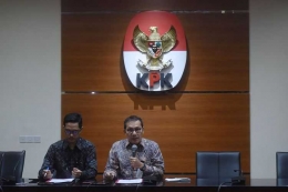 Wakil Ketua KPK Saut Situmorang dalam konfrensi pers penetapan kembali Setya Novanto jadi tersangka. - Dok Kompas