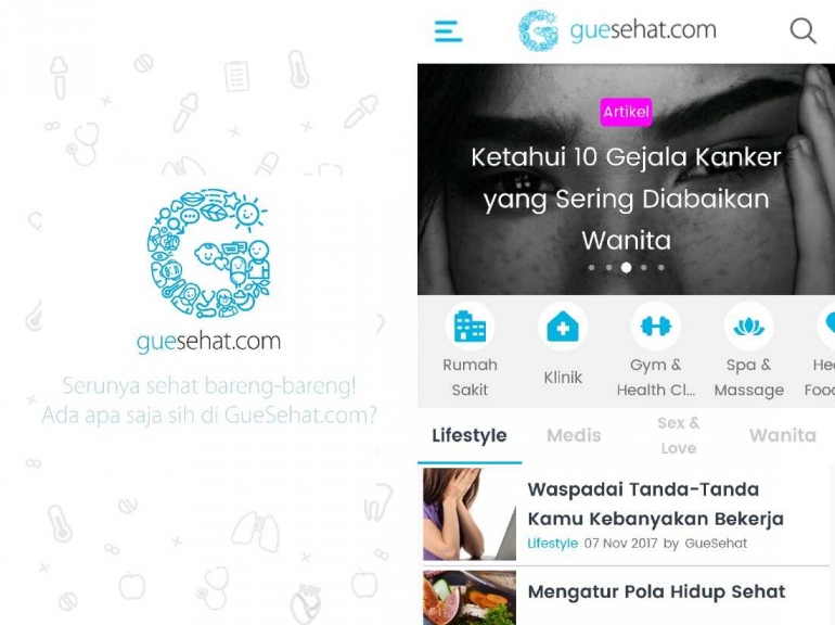 Aplikasi GueSehat dari guesehat.com (dok. pri).