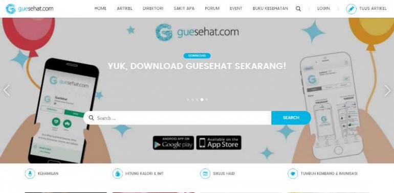 Screenshoot www.guesehat.com