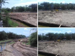 Beberapa spot proyek grass track dan tampak dump truck dan begu sedang meratakan tanah (Sumber: dokumen pribadi)