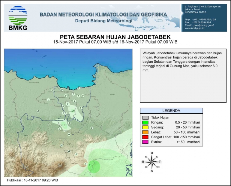 Peta Sebaran Hujan dan Legenda Curah Hujan (bmkg.go.id)