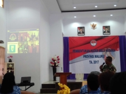 Letkol inf Jocky Pesulima, saat memberikan materi pada kegiatan Pembentukan Kader Bela Negara di Provinsi Maluku