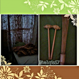 Tempat dan alat pijat yang terkadang saya gunakan jika pijat bambu (Dok.Pribadi)