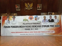Spanduk Pelantikan Pengurus Forum PRB Aceh