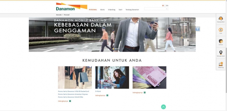 menjelajahi satu demi satu fitur yang ada di dalam website Danamon