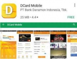 Tampilan aplikasi D-Card Mobile di Google Play Store.
